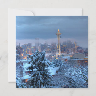 Cartão De Festividades Visão Cênica de Snowy Seattle