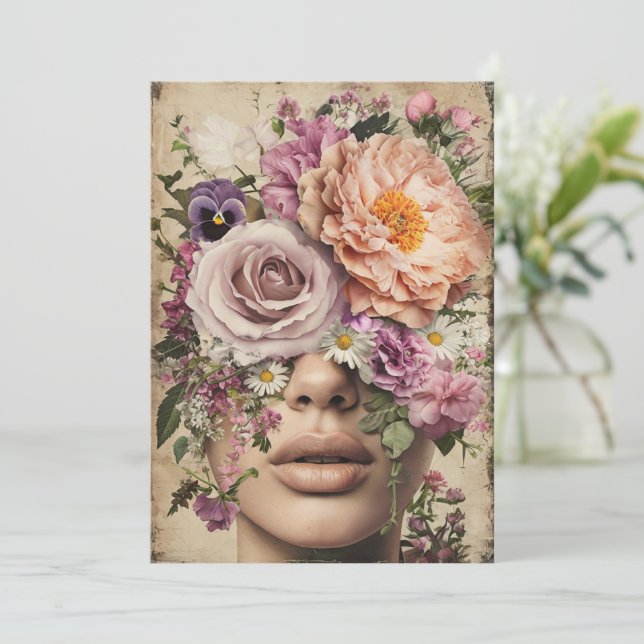 Cartão De Festividades Visão florescente (Em pé/Frente)