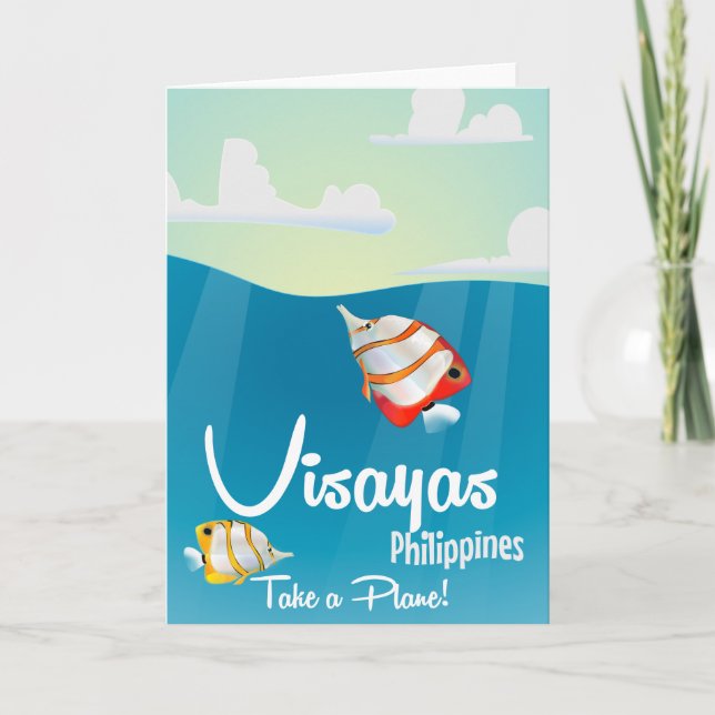 Cartão De Festividades Visayas, poster de viagens de desenho filipino (Frente)