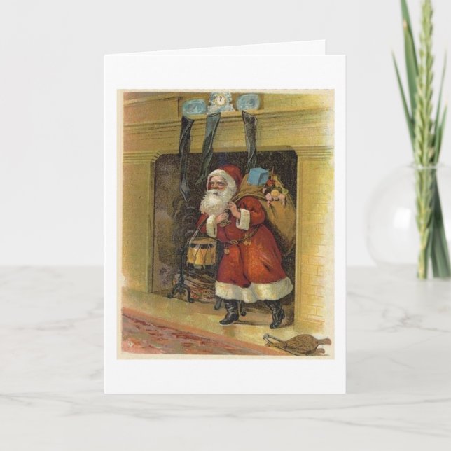 Cartão De Festividades Visitas de Papai Noel (Frente)