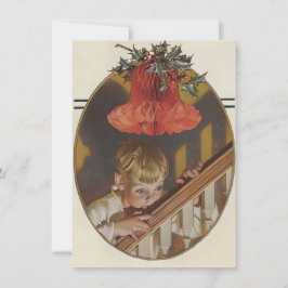 Cartão De Festividades Vislumbre de Natal de Leyendecker