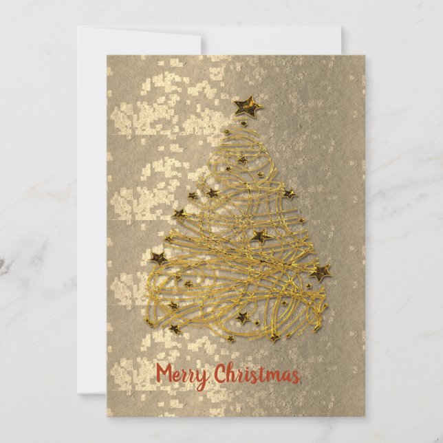 Cartão De Festividades Vista de Férias Douradas (Frente)