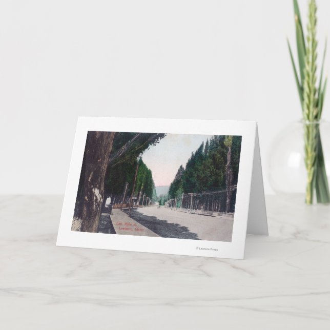 Cartão De Festividades Vista oriental em StreetLewiston principal, (Frente)