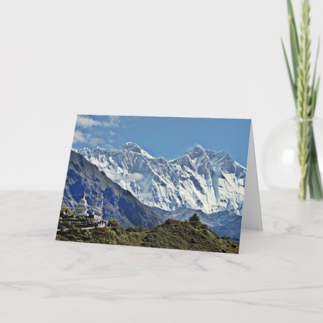 Cartão De Festividades Vistas de Nepal na maneira a MONTE EVEREST (Frente)