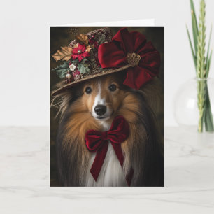 Cartão De Festividades Vitoriano Sheltie Natal