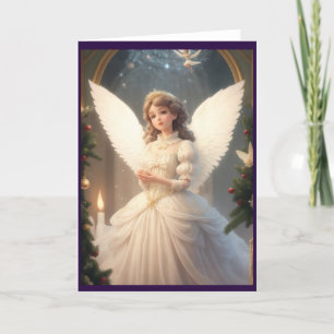 Cartão De Festividades Vitoriano Vintage Retro Fairies de Natal