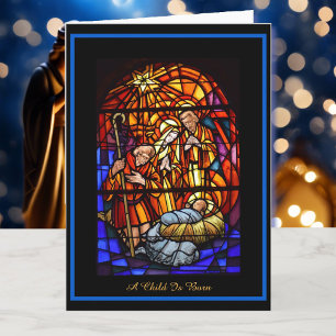 Cartão De Festividades Vitral Natal Natividade