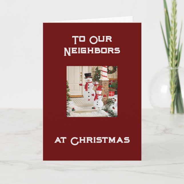 CARTÃO DE FESTIVIDADES VIZINHOS DESEJAVAM O NATAL DE MERCADORIAS/FELIZ AN (Frente)