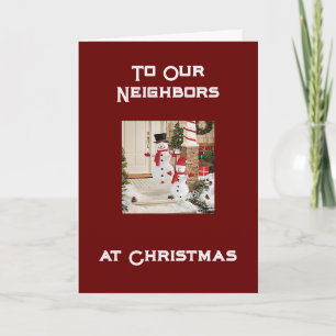CARTÃO DE FESTIVIDADES VIZINHOS DESEJAVAM O NATAL DE MERCADORIAS/FELIZ AN