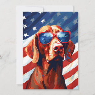 Cartão De Festividades Vizsla 4 de julho Dia da Independência