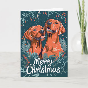 Cartão De Festividades Vizsla Merry Christmas Personalizado