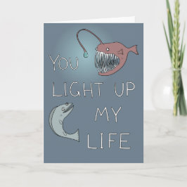 Cartão De Festividades "Você acende minha vida" namorados do mar profundo
