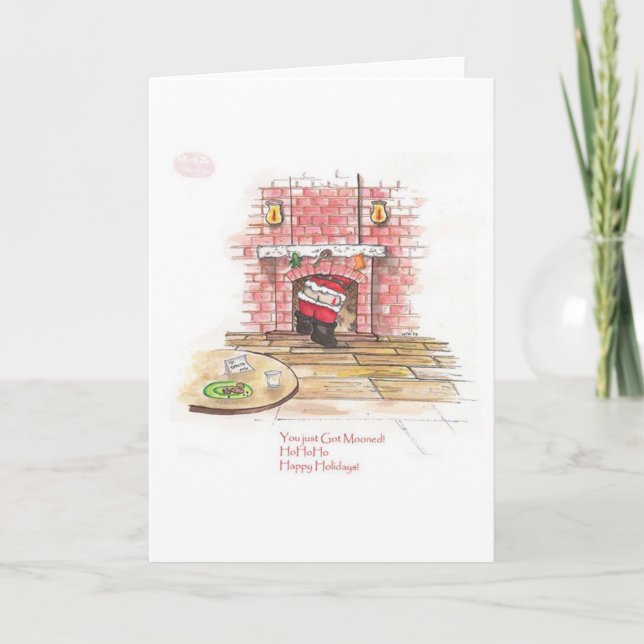 Cartão De Festividades Você apenas obteve HOHOHO Mooned (Frente)