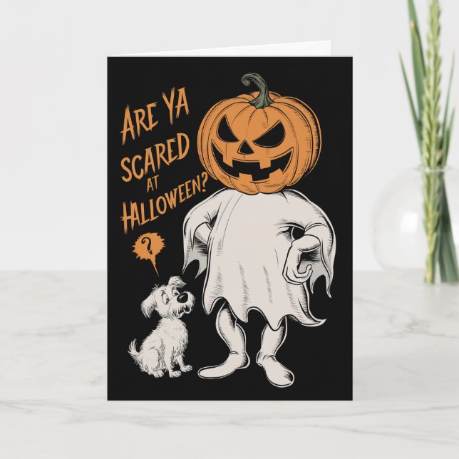 Cartão De Festividades Você é Assustado no Halloween Engraçado (Frente)
