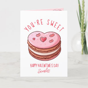Cartão De Festividades Você é Doce Feliz Dia dos Namorados Macaron Cookie
