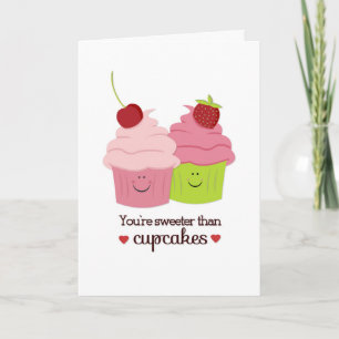 Cartão De Festividades Você é mais doce que Cupcakes Namorados