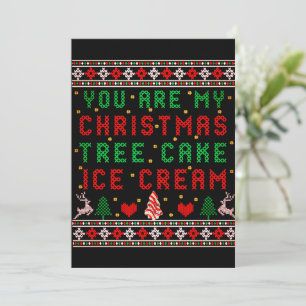 Cartão De Festividades Você é Meu Bolo de Natal em forma de Árvore de Nat