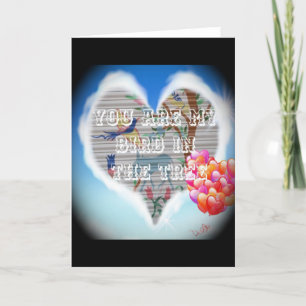 Cartão De Festividades Você é meu pássaro na árvore: Design de coração