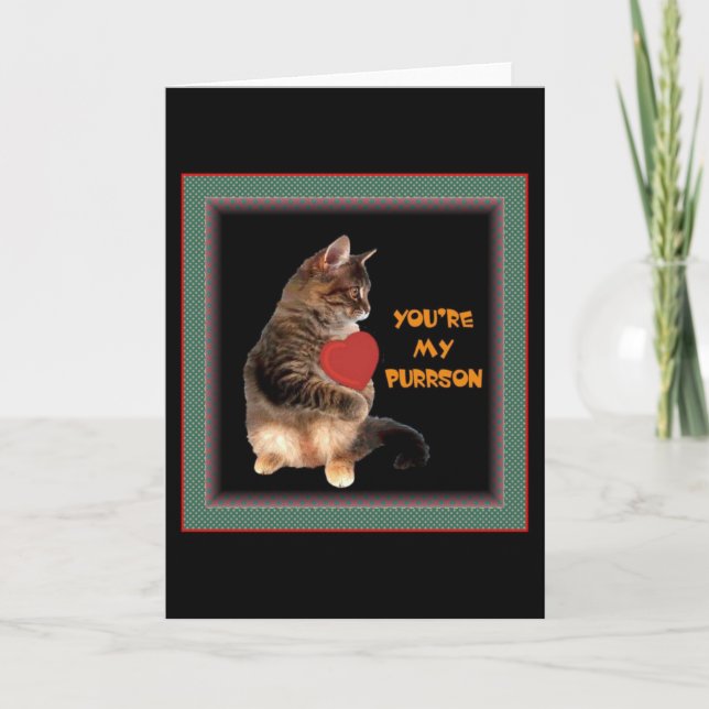 Cartão De Festividades Você é meu Purrson (Frente)