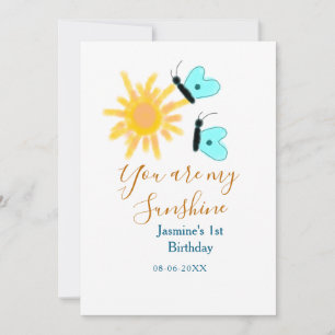 Cartão De Festividades Você é minha borboleta azul-alaranjada