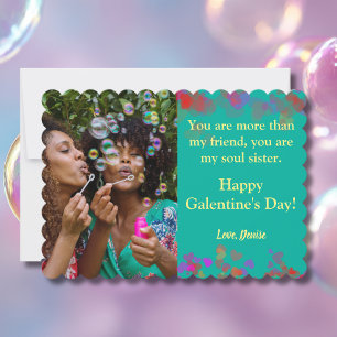 Cartão De Festividades Você É Minha Irmã da Alma Galentine's Day Foto Ver