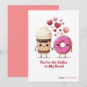 Cartão De Festividades Você é o café para o meu donut engraçado de Dia do