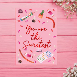 Cartão De Festividades Você é o Namorados Vermelho e Rosa mais doce