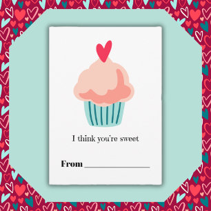 Cartão De Festividades Você é um cupcake rosa doce Valentim de sala de au