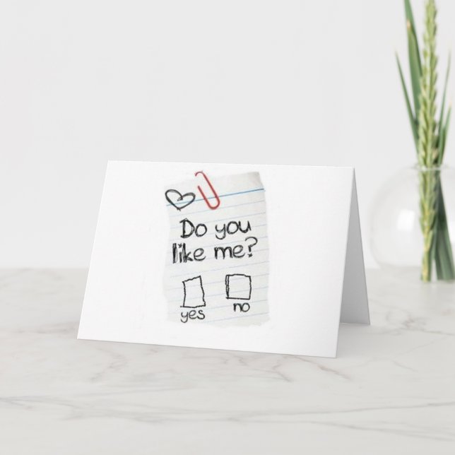 CARTÃO DE FESTIVIDADES VOCÊ GOSTA DE MIM? EU AMO MEU MELHOR AMIGO "VOCÊ!" (Frente)