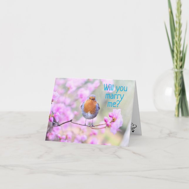 CARTÃO DE FESTIVIDADES **VOCÊ ME CASADO** DIZ PLACA DE PROPSAL BLUEBIRD (Frente)