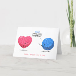 Cartão De Festividades Você Será Meu Namorado(a) de Tricô | Feriados