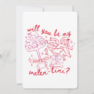 Cartão De Festividades Você Será Meu Valen-Tini? Martini Dia dos Namorado