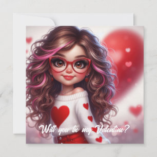 Cartão De Festividades Você será minha Namorados garota doida e doida?