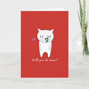 Cartão De Festividades Você será o meu Namorados de proposta para gatos b