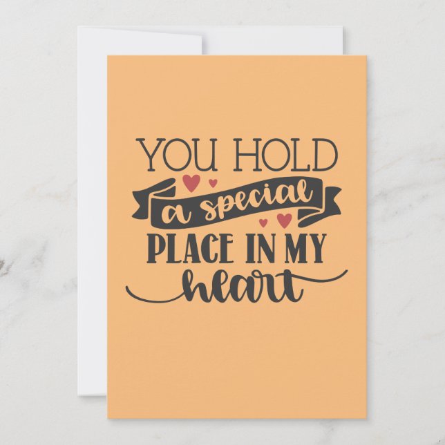Cartão De Festividades Você tem um lugar especial no meu coração (Frente)