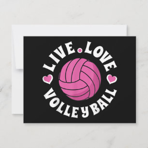 Cartão De Festividades Voleibol De Amor Vivo Para Mulheres Meninas Fa De