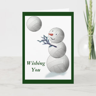 Cartão De Festividades Voleibol Snowman Natal