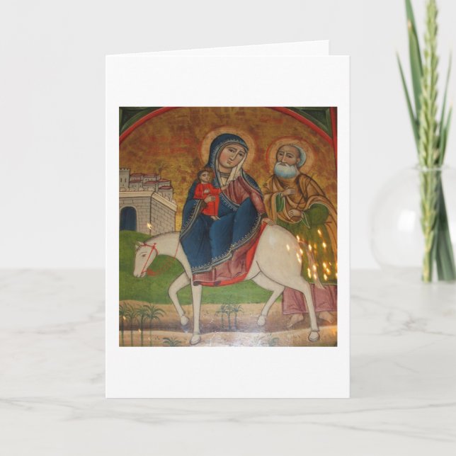 Cartão De Festividades Voo da Santa Família no Egito (Frente)