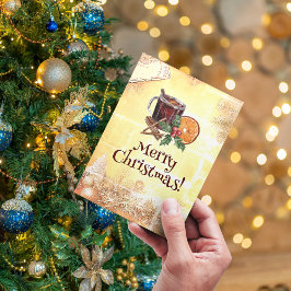 Cartão De Festividades Vossa Altea Laranja Holly Berry Cinnamon Saudação