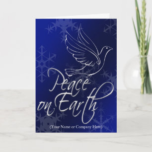Cartão De Festividades Vovó Branco Azul, Paz no Natal da Terra