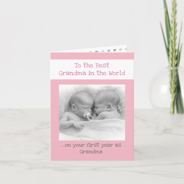 Cartão De Festividades Vovó de Fotografia Personalizada (Frente)