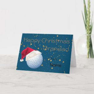 Cartão De Festividades Vovô Golf Esportivo Personalizado no Natal