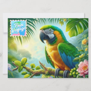 Cartão De Festividades Voyage verde-arara tropical