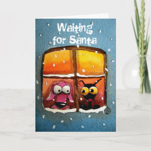 Cartão De Festividades Waiting for Santa
