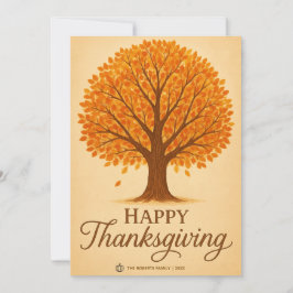 Cartão De Festividades Warm Autumn Tree Happy Thanksgiving Greeting Card