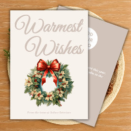 Cartão De Festividades Warm Beige Script Christmas Card