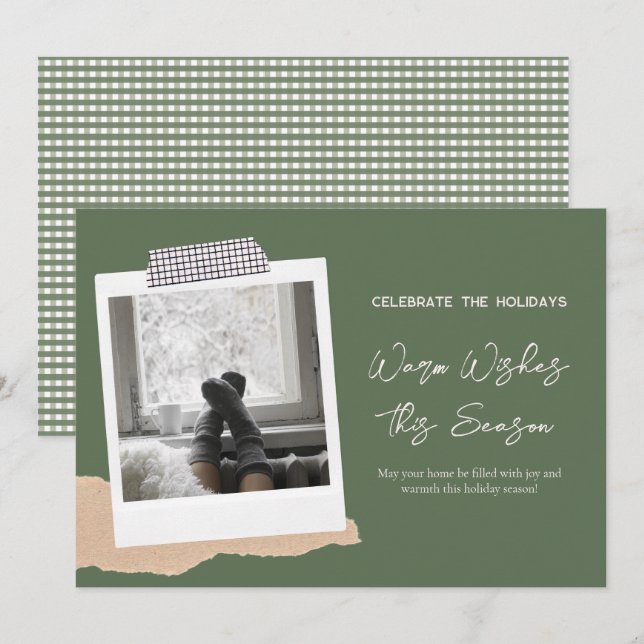 Cartão De Festividades Warm Deseja Esta Ficha De Férias Da Estação (Frente/Verso)