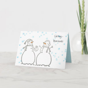 Cartão De Festividades Warm-hearted Snowmen Card