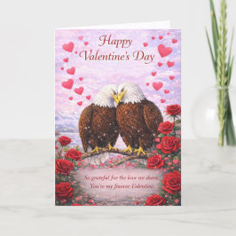 Cartão De Festividades Warm & Loving Bald Eagles Valentine’s Day Greeting