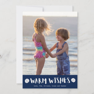 Cartão De Festividades Warm Wish Florida Beach Family Photo Christmas